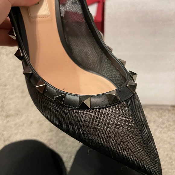 Valentino black mesh studd pumps 35.5 - Picture 7 of 13